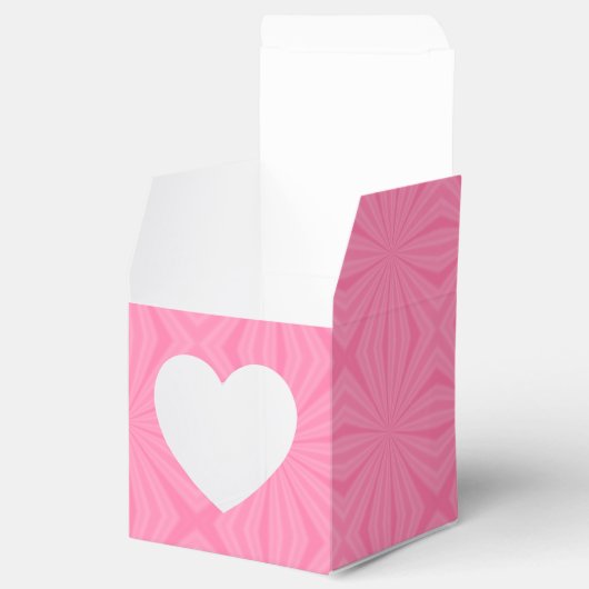Light Pink Squiggly Squares Personalized Heart フェイバーボックス (オープン)