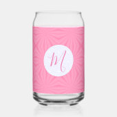 Light Pink Squiggly Squares Personalized Initial  ガラス缶 (正面)