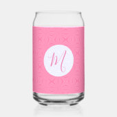 Light Pink Squiggly Squares Personalized Initial  ガラス缶 (裏面)