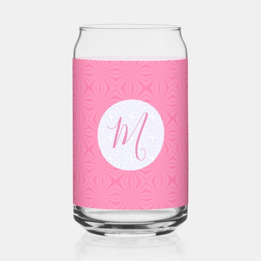 Light Pink Squiggly Squares Personalized Initial  ガラス缶 (裏面)