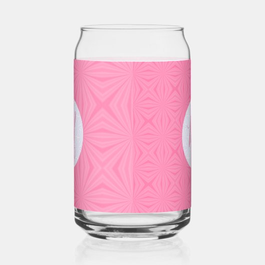 Light Pink Squiggly Squares Personalized Initial ガラス缶 (左)