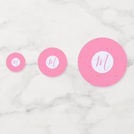 Light Pink Squiggly Squares Personalized Initial コンフェッティ (正面)