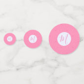 Light Pink Squiggly Squares Personalized Initial コンフェッティ (裏面)