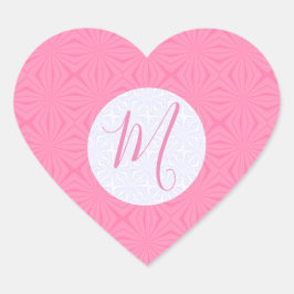 Light Pink Squiggly Squares Personalized Initial ハートシール