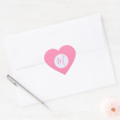 Light Pink Squiggly Squares Personalized Initial ハートシール (封筒)