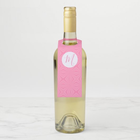 Light Pink Squiggly Squares Personalized Initial ボトルネックタグ (ボトル)