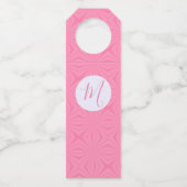 Light Pink Squiggly Squares Personalized Initial ボトルネックタグ (正面)