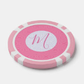 Light Pink Squiggly Squares Personalized Initial ポーカーチップ (シングル)