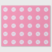 Light Pink Squiggly Squares Personalized Initial ラッピングペーパー (フラット)