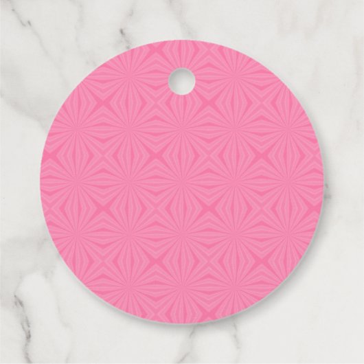 Light Pink Squiggly Squares Personalized Party フェイバータグ (裏面)