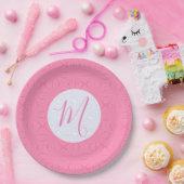 Light Pink Squiggly Squares Personalized Party ペーパープレート (パーティー)