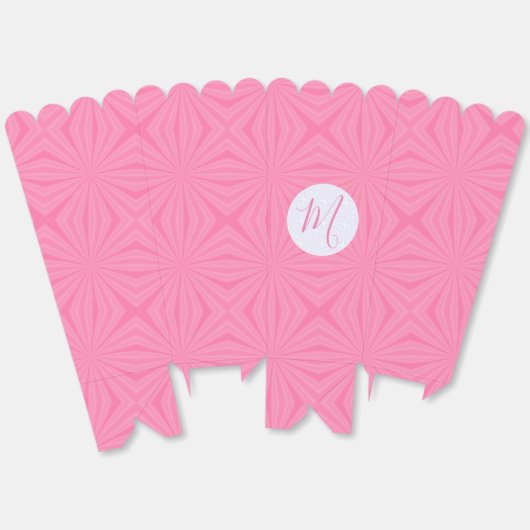 Light Pink Squiggly Squares Personalized Popcorn フェイバーボックス (見開き)