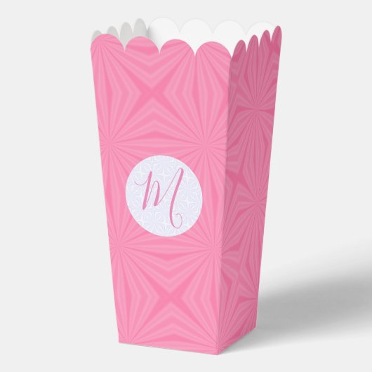 Light Pink Squiggly Squares Personalized Popcorn フェイバーボックス (正面)