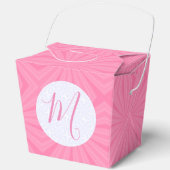 Light Pink Squiggly Squares Personalized Take Out フェイバーボックス (正面)
