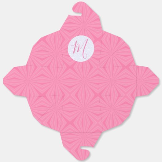 Light Pink Squiggly Squares Personalized Take Out フェイバーボックス (見開き)