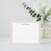 Light Pink Stripe Border Note Card 招待状 (スタンド正面)
