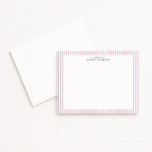 Light Pink Stripe Border Note Card 招待状