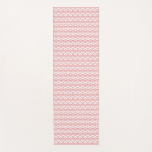 Light Pink Waves Pattern Yoga Mat ヨガマット (正面)
