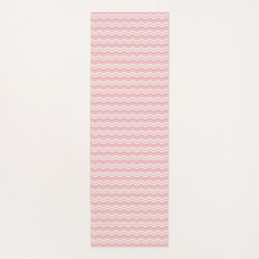 Light Pink Waves Pattern Yoga Mat ヨガマット (裏面)