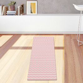 Light Pink Waves Pattern Yoga Mat ヨガマット