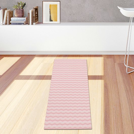 Light Pink Waves Pattern Yoga Mat ヨガマット