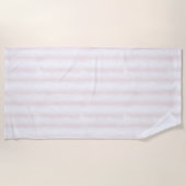 Light Pink White Stripes ビーチタオル (正面)