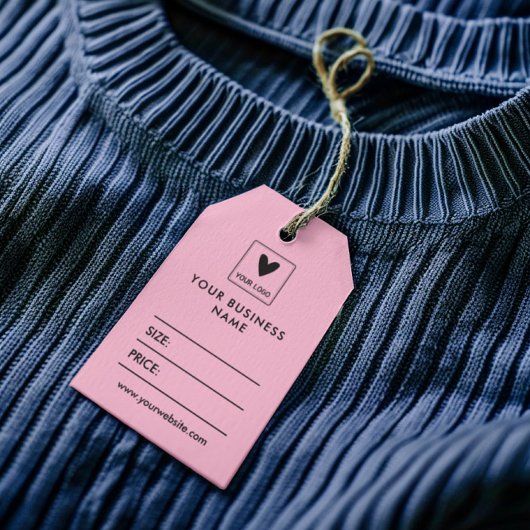 Light Pink Your Logo Social Media Price ギフトタグ