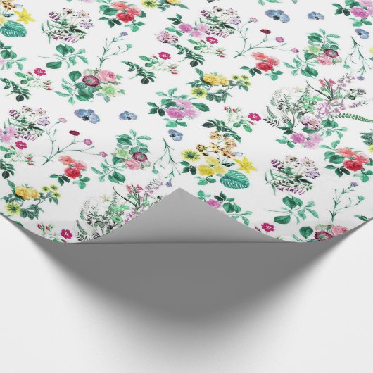 Light Pretty Summer Floral Pattern ラッピングペーパー (角)