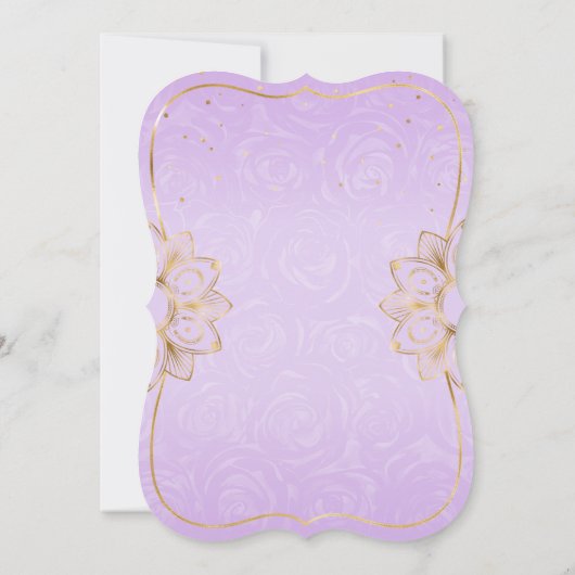 Light Purple and Gold Quince Rustic Horse Birthday 招待状 (裏面)