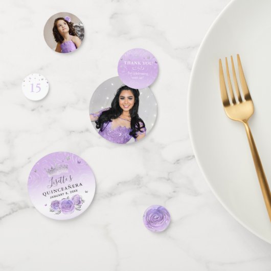 Light Purple and Silver Elegant Photo コンフェッティ (グループ)