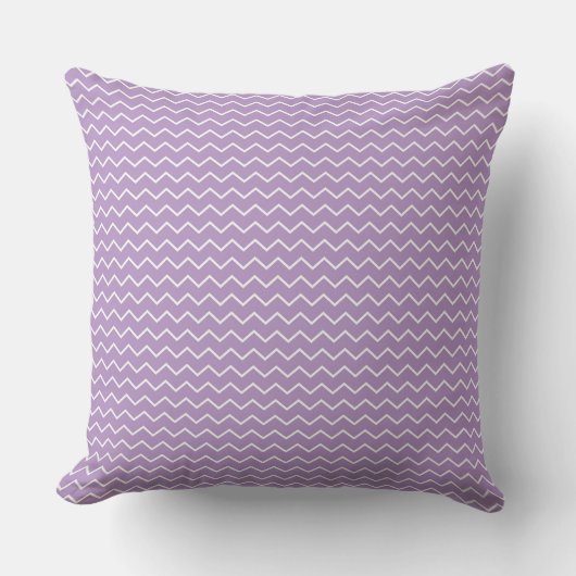 Light Purple Background with Zigzag Pattern クッション (正面)