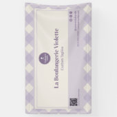 Light Purple Bakery Gingham QR Code Event Display 横断幕 (縦)