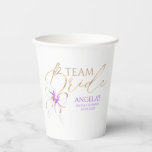 Light Purple Bow Team Bride Bridal Shower 紙コップ<br><div class="desc">Add a charming and unique touch to your “She’s Tying the Knot” bridal shower with these elegant purple and gold bow paper cups. Featuring a delicate watercolor soft purple ribbon bow, they bring just the right amount of sweetness and sophistication to your table decor. Perfect for serving bubbly, punch, or...</div>