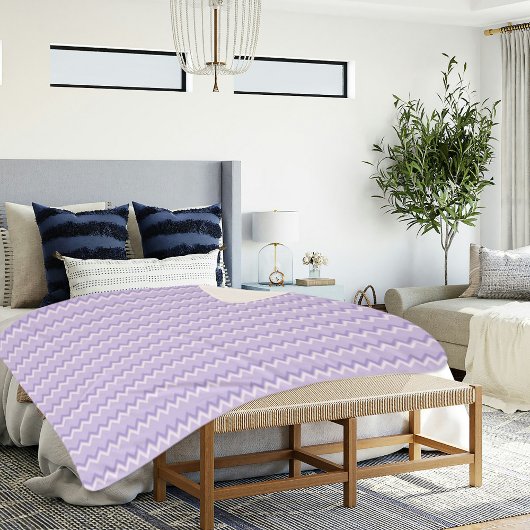 Light Purple Chevron Pattern Sherpa Blanket シェルパブランケット