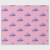 Light Purple Cowgirl Hat-Pink Background ラッピングペーパー (フラット)