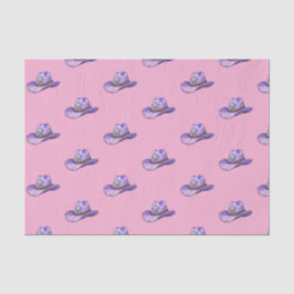 Light Purple Cowgirl Hat-Pink Background 薄葉紙
