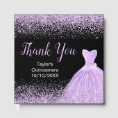 Light Purple Dress Faux Glitter Quinceanera ゲストブック (正面)