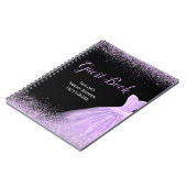 Light Purple Dress Faux Glitter Sweet 16 Birthday  ノートブック (左側)