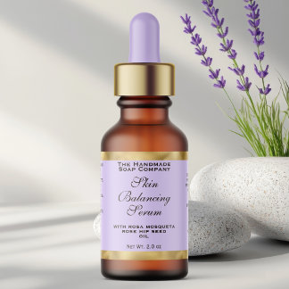 Light Purple & Gold Small Dropper Bottle Label  ラベル