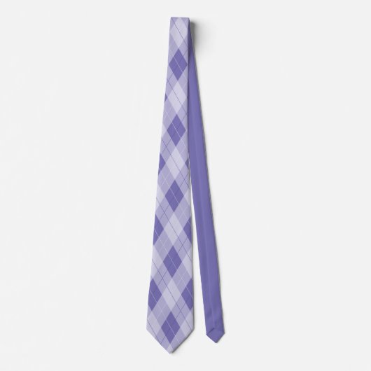 Light Purple Lilac Argyle Plaid Diamond Gentlemens ネクタイ (正面)