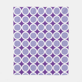Light purple polka dots on dark purple background フリースブランケット