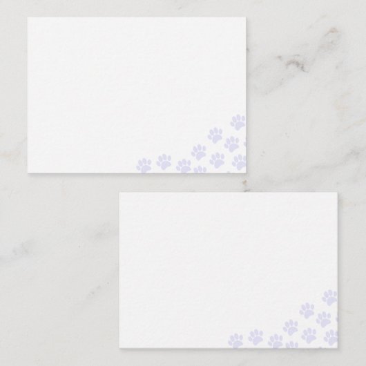 Light Purple Puppy Paw Prints  ノートカード (正面/裏面)