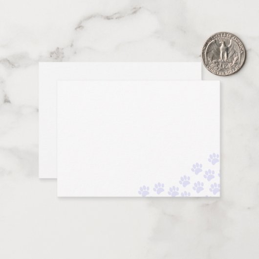 Light Purple Puppy Paw Prints  ノートカード (正面/裏面インサイチュ)