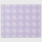light purple snowflake & glittering heart ラッピングペーパー (フラット)