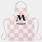 Light Red Checkered Pattern Background エプロン (正面)