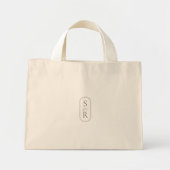 Light Rose Monogram Custom Wedding Welcome Bag ミニトートバッグ (正面)