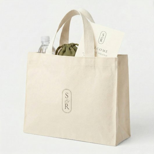 Light Rose Monogram Custom Wedding Welcome Bag ミニトートバッグ