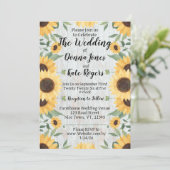 Light Rustic Sunflower Wedding Invitation 招待状 (スタンド正面)