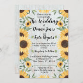Light Rustic Sunflower Wedding Invitation 招待状 (正面/裏面)