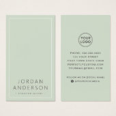 Light sageグリーンロゴのソーシャルメディアの名刺 (正面&裏面)